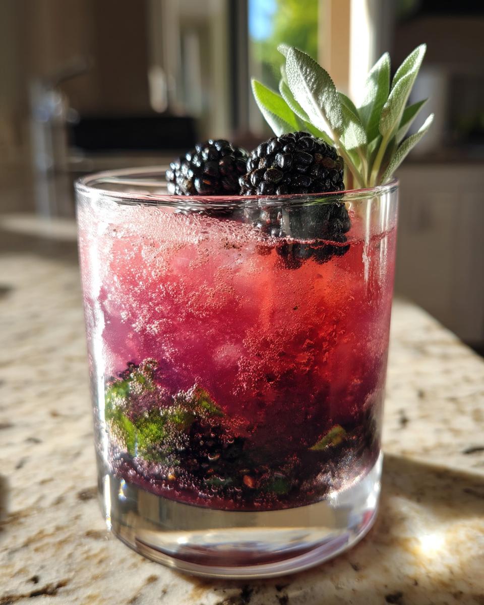 Blackberry Sage Fizz Mocktail – Rich blackberries and aromatic sage paired with citrus and bubbles. - detail 1