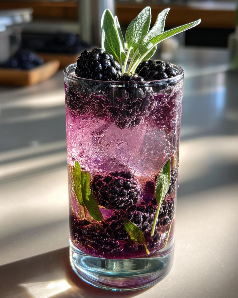 Blackberry Sage Fizz Mocktail – Rich blackberries and aromatic sage paired with citrus and bubbles. - detail 2