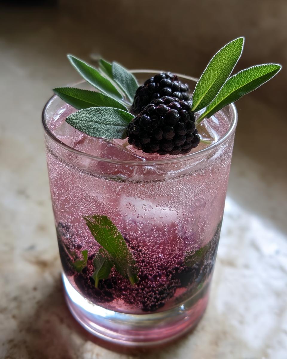 Blackberry Sage Fizz Mocktail – Rich blackberries and aromatic sage paired with citrus and bubbles. - detail 3