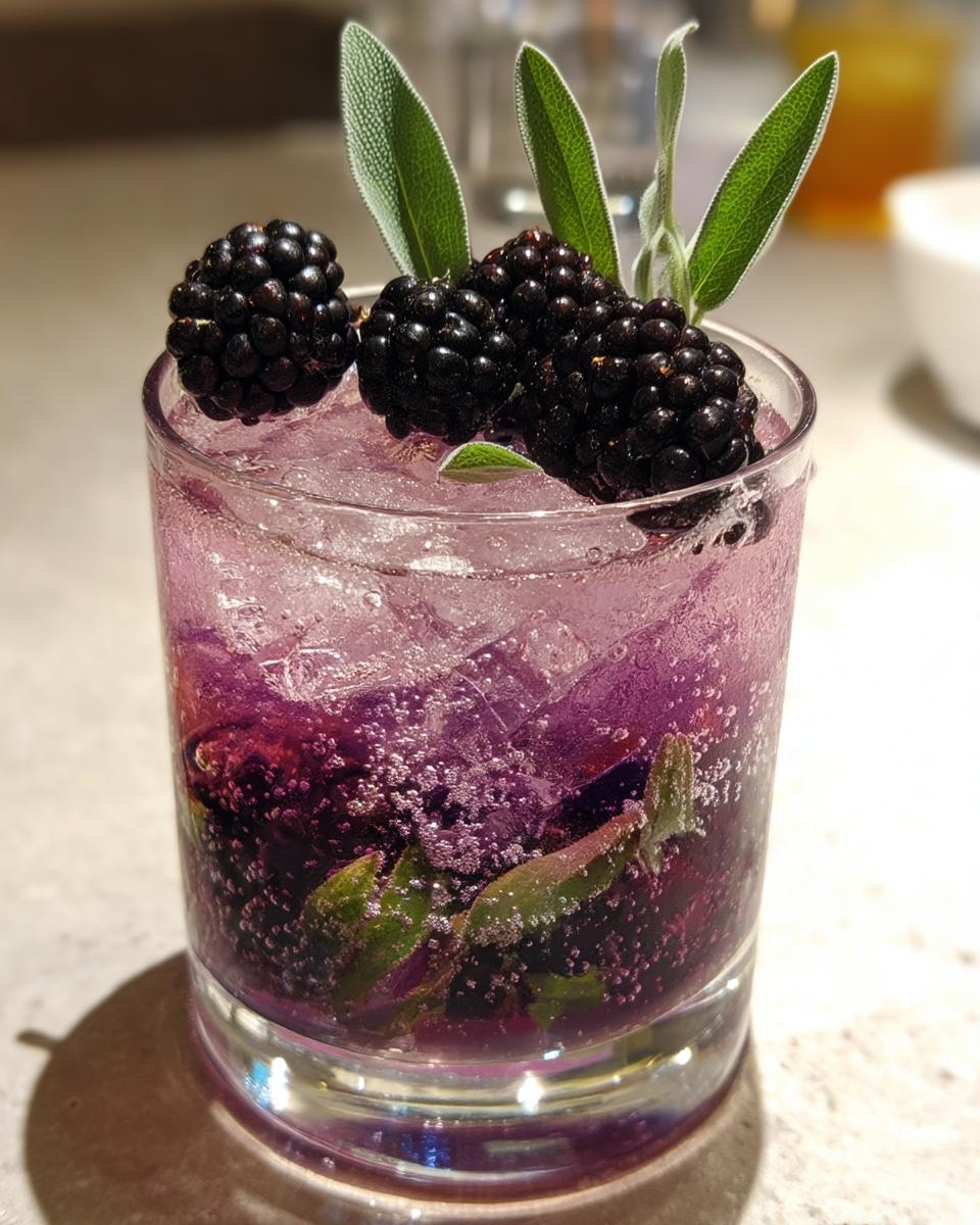 Blackberry Sage Fizz Mocktail – Rich blackberries and aromatic sage paired with citrus and bubbles. - detail 4