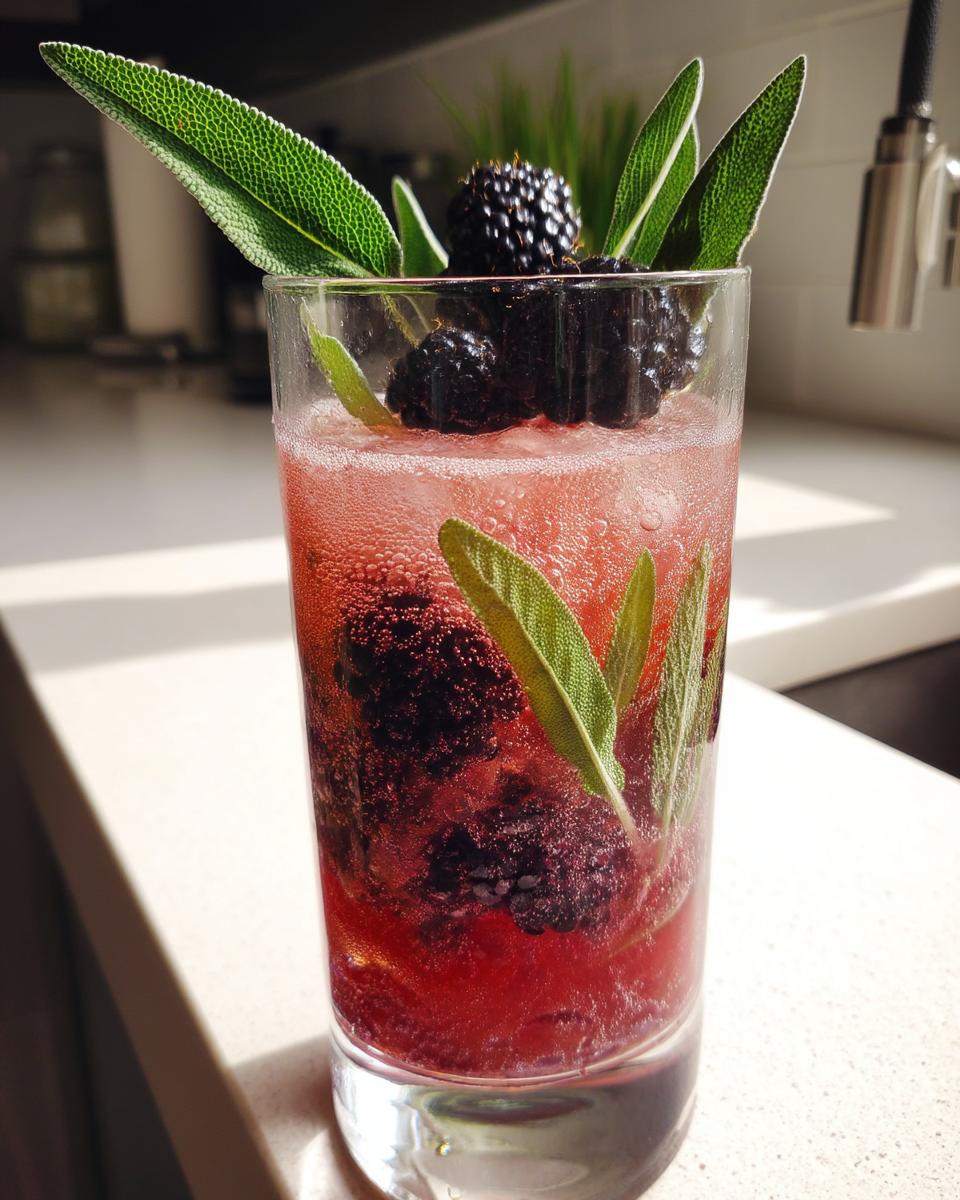 Blackberry Sage Fizz Mocktail – Rich blackberries and aromatic sage paired with citrus and bubbles. - detail 5