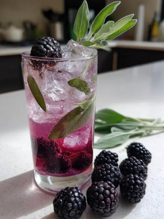 Blackberry Sage Fizz Mocktail – Rich blackberries and aromatic sage paired with citrus and bubbles.