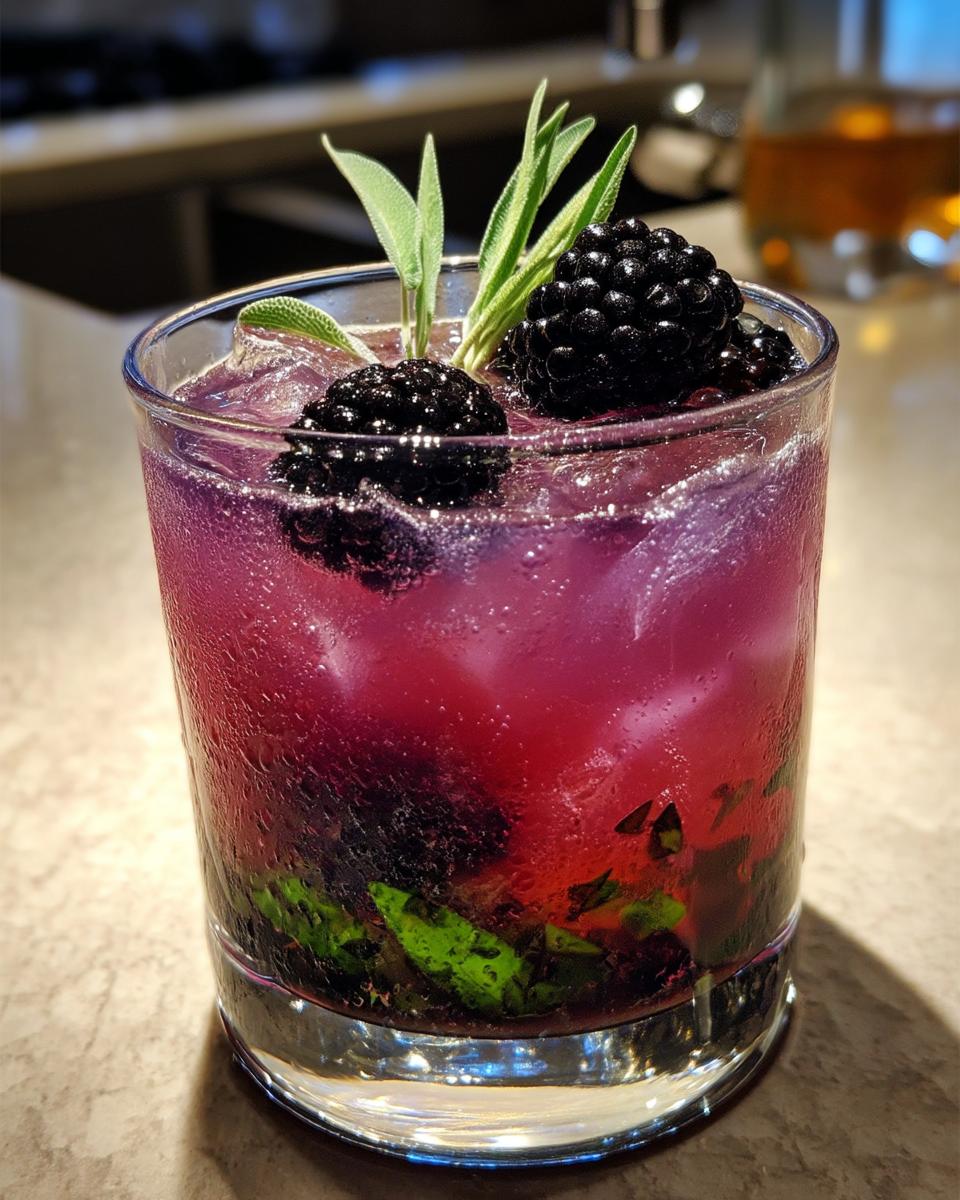 Blackberry Sage Fizz Mocktail – Rich blackberries and aromatic sage paired with citrus and bubbles. - detail 6