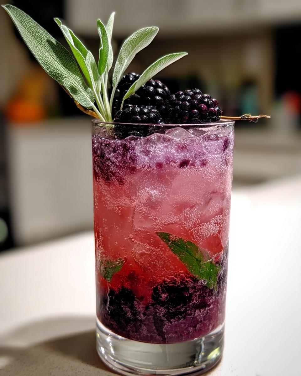 Blackberry Sage Fizz Mocktail – Rich blackberries and aromatic sage paired with citrus and bubbles. - detail 7