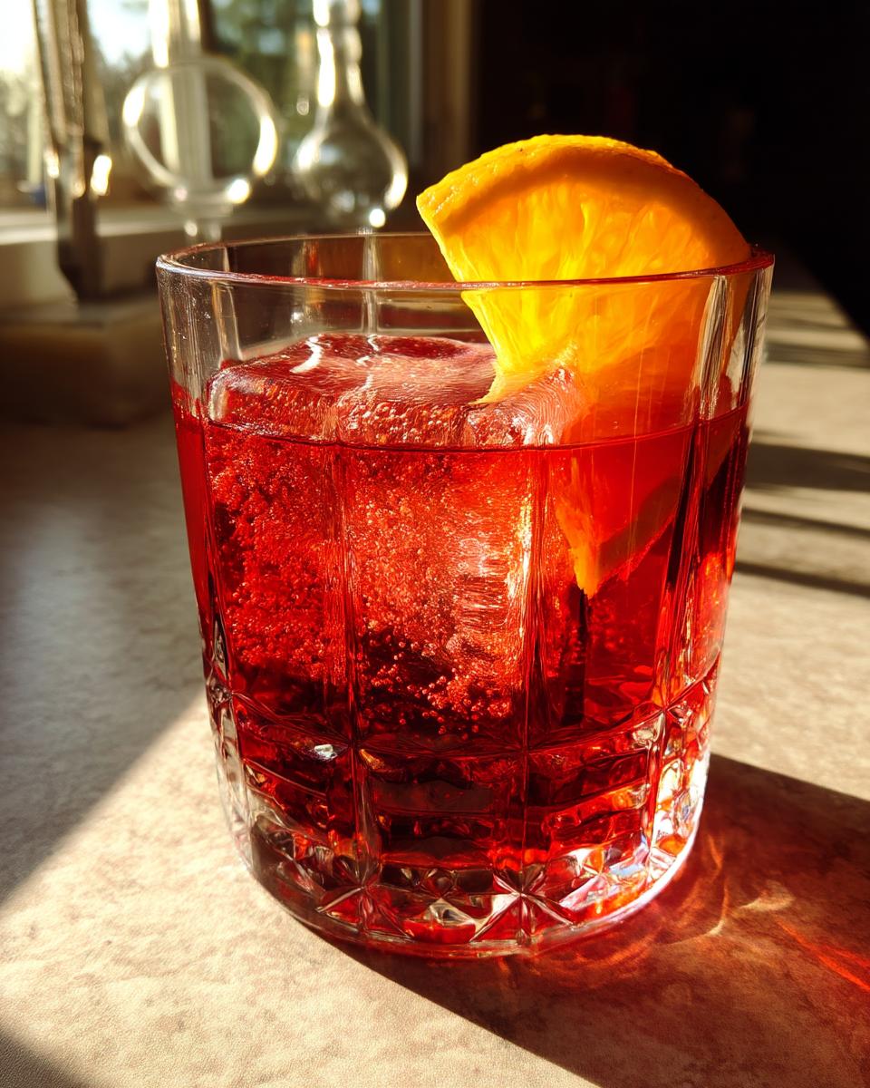 Bold Negroni Cocktail with Equal Parts Gin, Campari, and Sweet Vermouth - detail 1