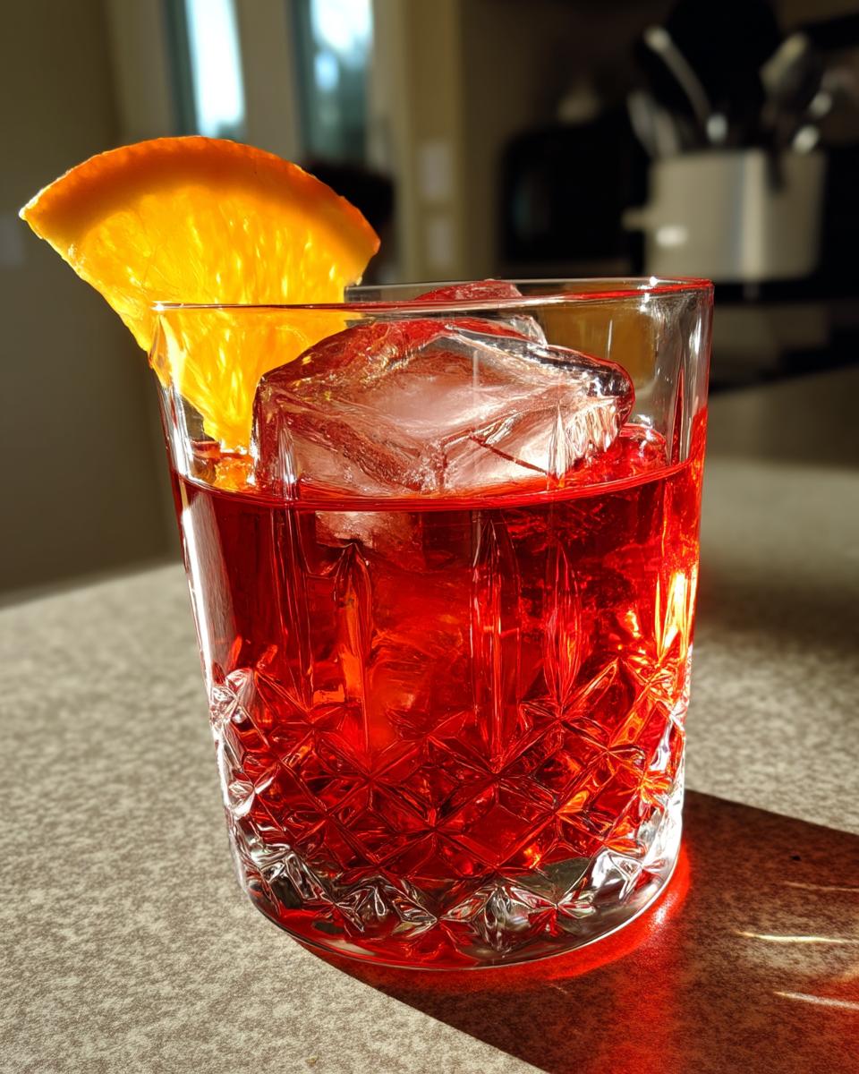 Bold Negroni Cocktail with Equal Parts Gin, Campari, and Sweet Vermouth - detail 3