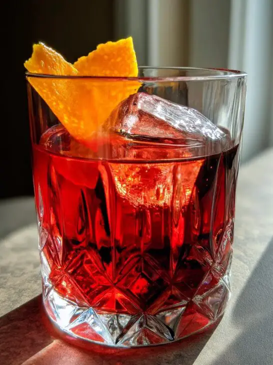 Bold Negroni Cocktail with Equal Parts Gin, Campari, and Sweet Vermouth