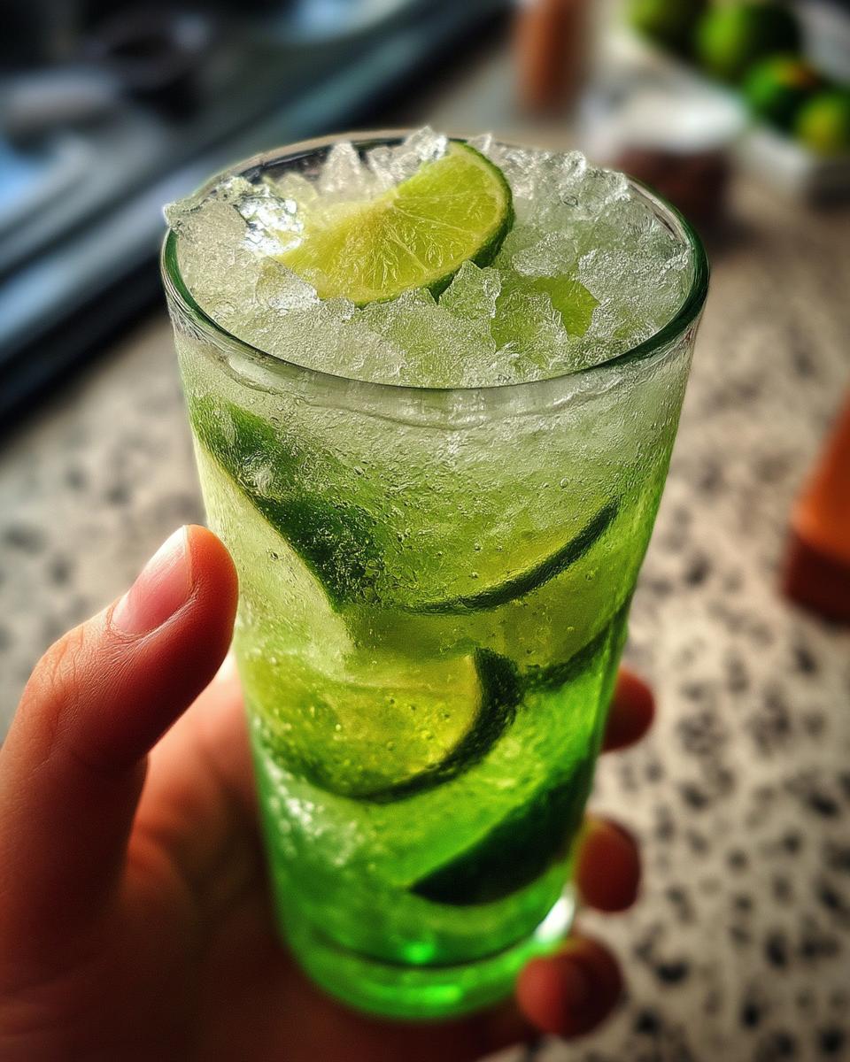 Brazilian Caipirinha Cocktail with Cachaça and Crushed Lime - detail 1