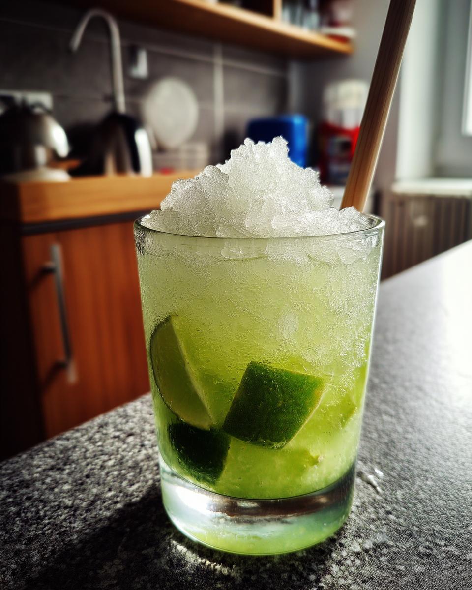Brazilian Caipirinha Cocktail with Cachaça and Crushed Lime - detail 2