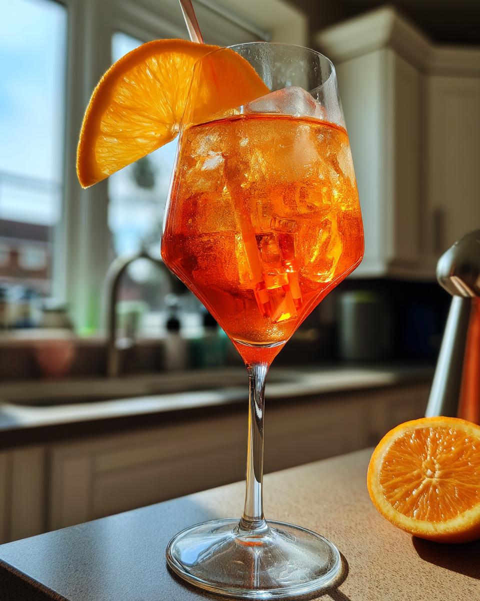 Bubbly Aperol Spritz Cocktail with Prosecco and Soda Water - detail 1