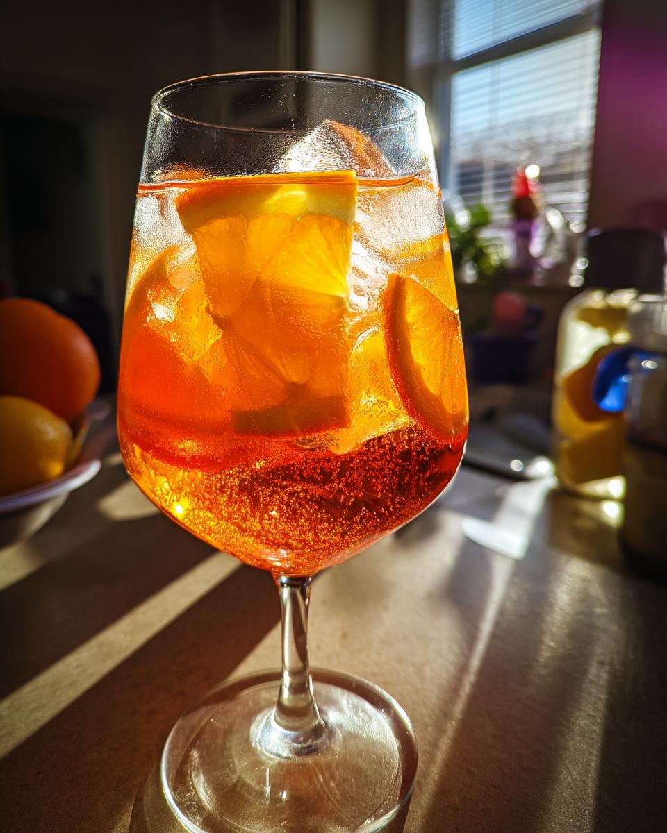 Bubbly Aperol Spritz Cocktail with Prosecco and Soda Water - detail 2