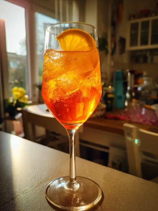 Bubbly Aperol Spritz Cocktail with Prosecco and Soda Water