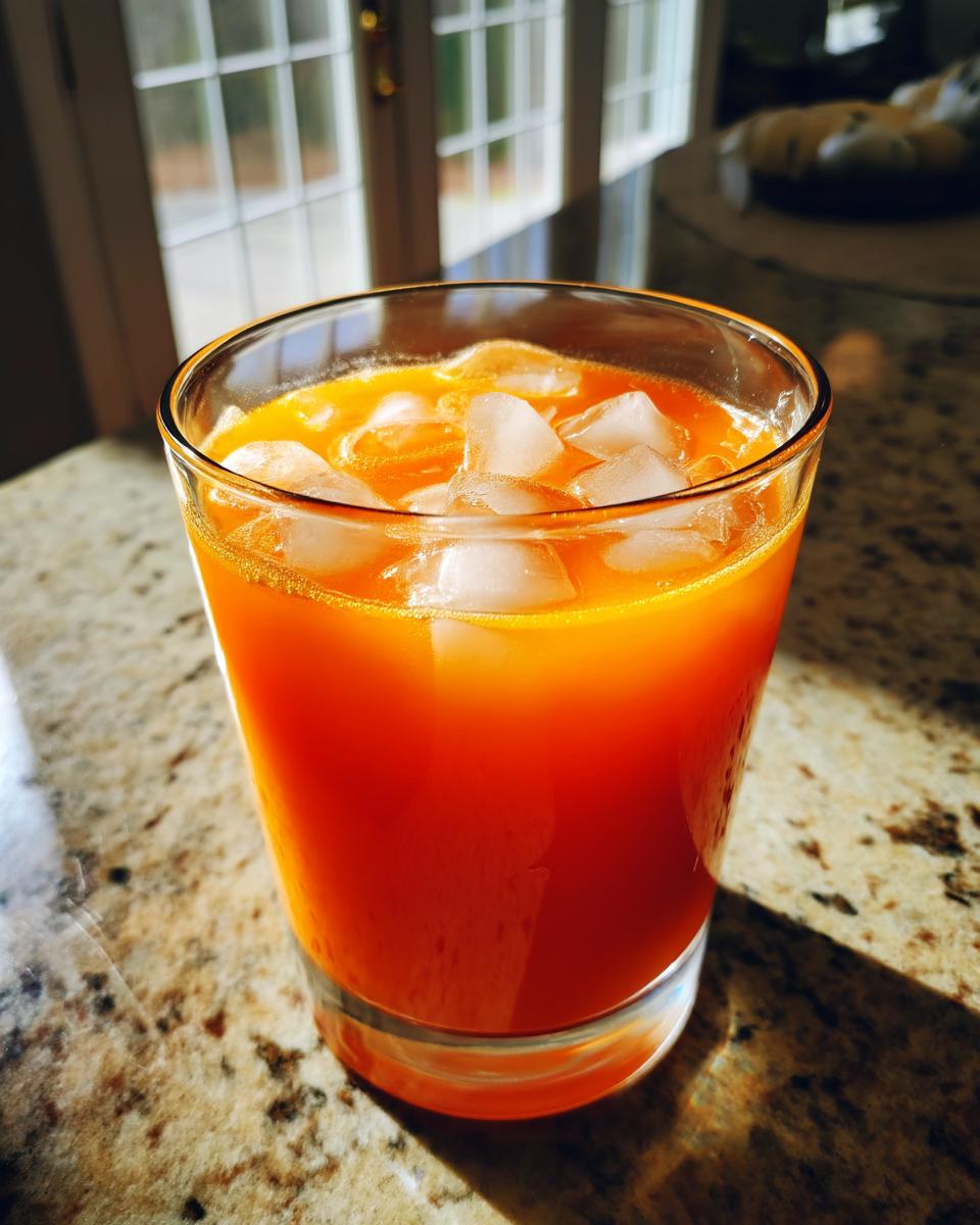 Carrot Ginger Cooler Mocktail – Earthy carrot juice with zesty ginger and lemon over ice. - detail 1