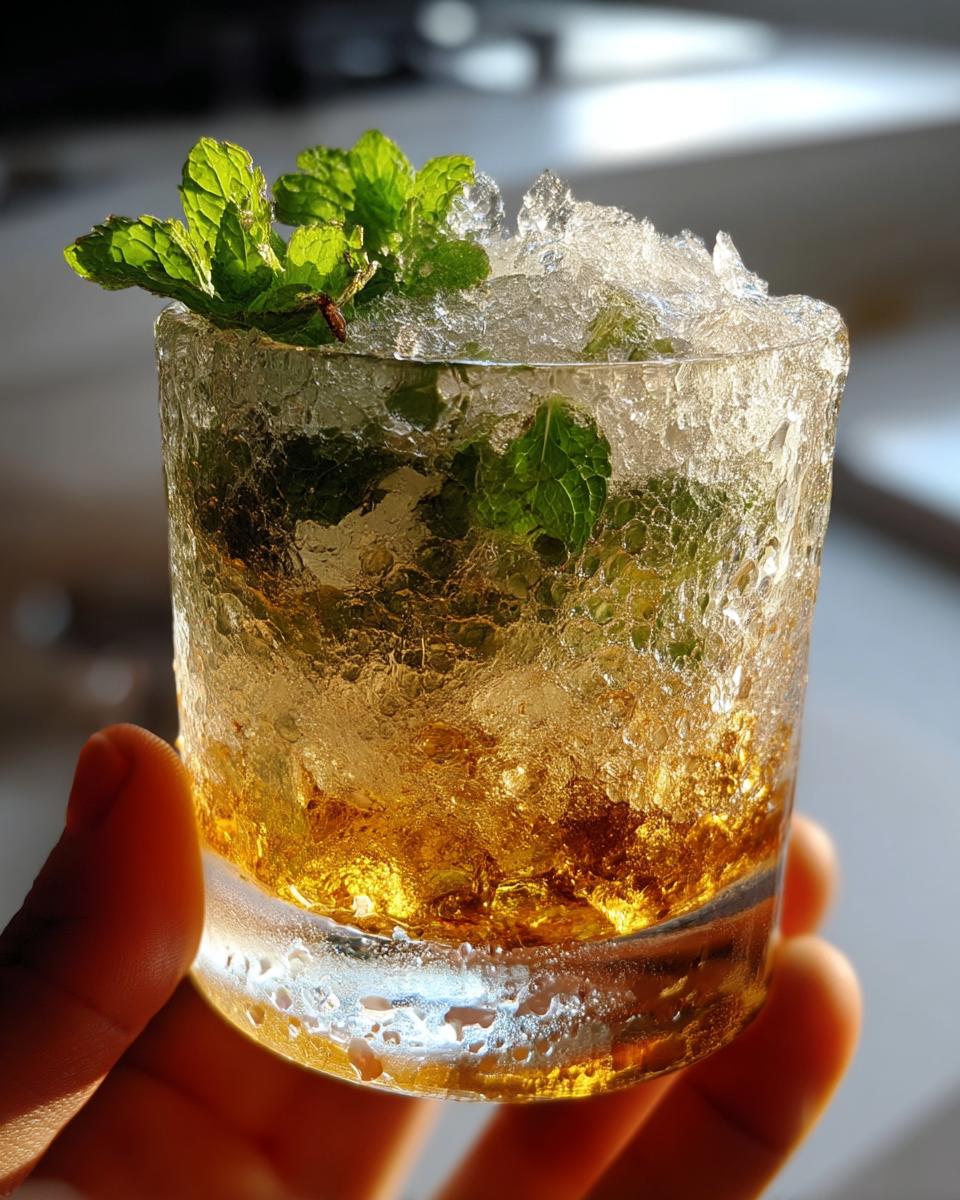 Chilled Mint Julep Cocktail with Crushed Ice and Bourbon - detail 4