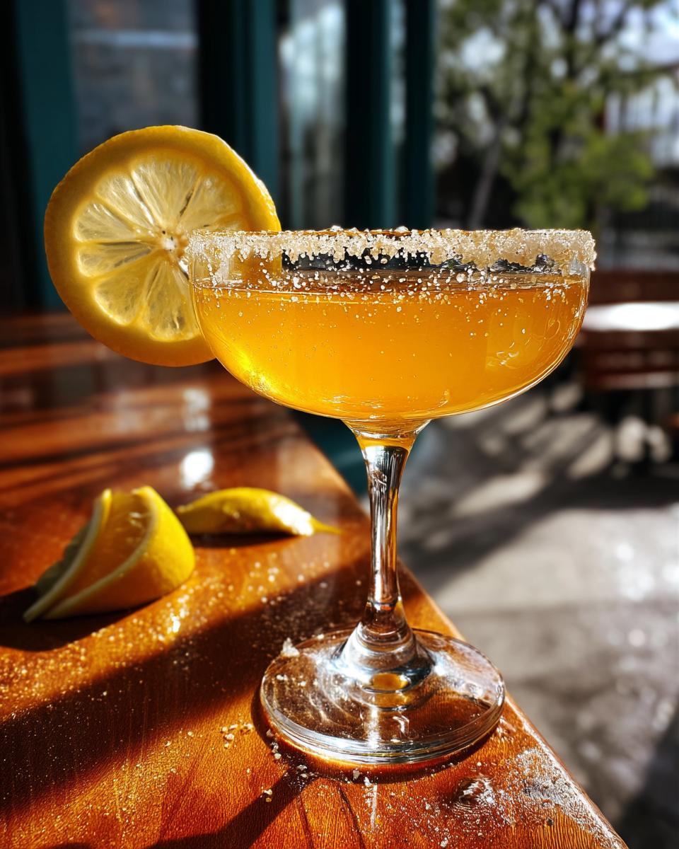 Citrusy Sidecar Cocktail with Cognac and Triple Sec - detail 1