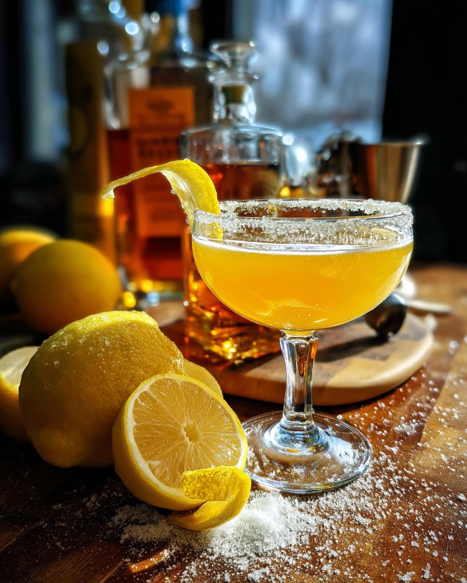 Citrusy Sidecar Cocktail with Cognac and Triple Sec - detail 2