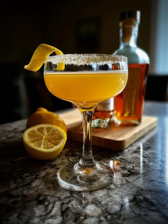Citrusy Sidecar Cocktail with Cognac and Triple Sec