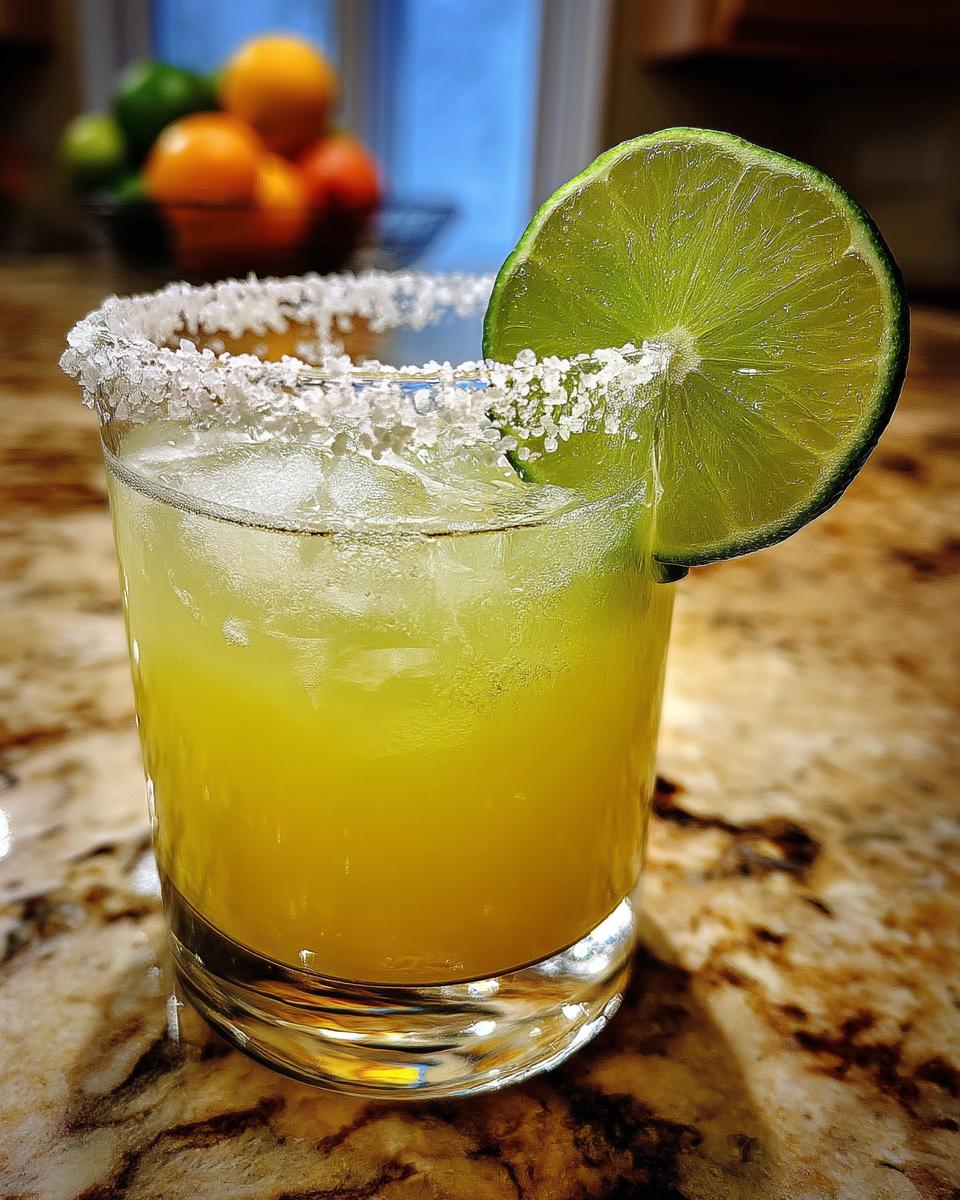 Classic Margarita Cocktail with Fresh Lime and Sea Salt Rim - detail 2
