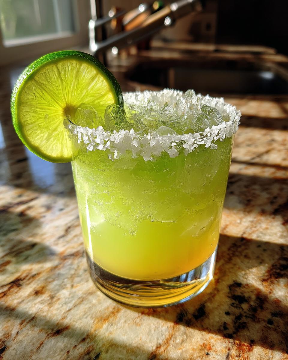 Classic Margarita Cocktail with Fresh Lime and Sea Salt Rim - detail 3