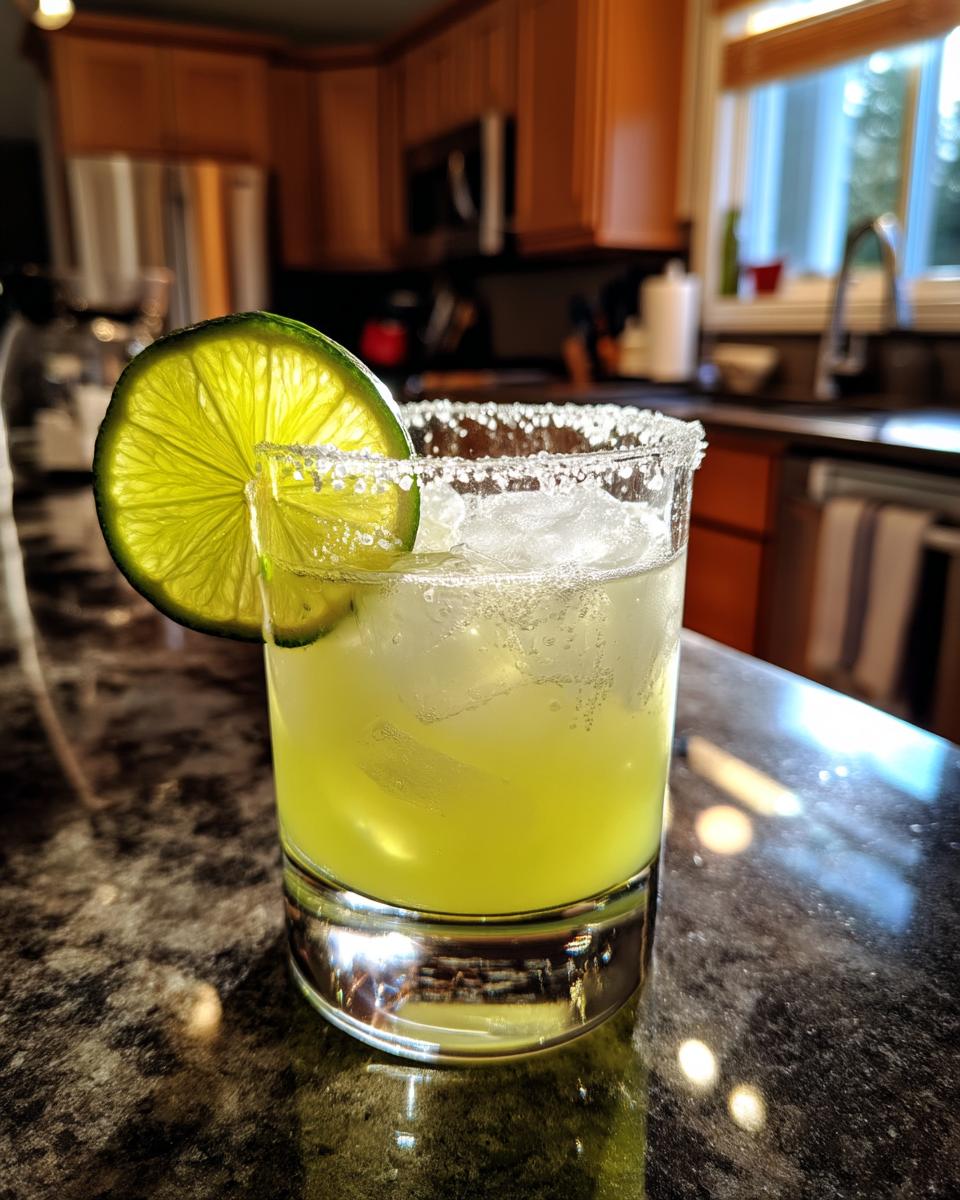 Classic Margarita Cocktail with Fresh Lime and Sea Salt Rim - detail 4