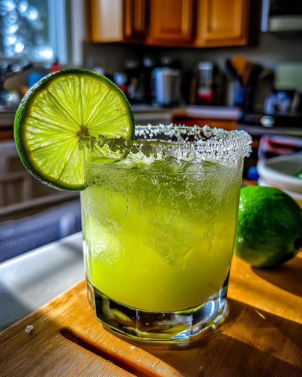 Classic Margarita Cocktail with Fresh Lime and Sea Salt Rim - detail 5