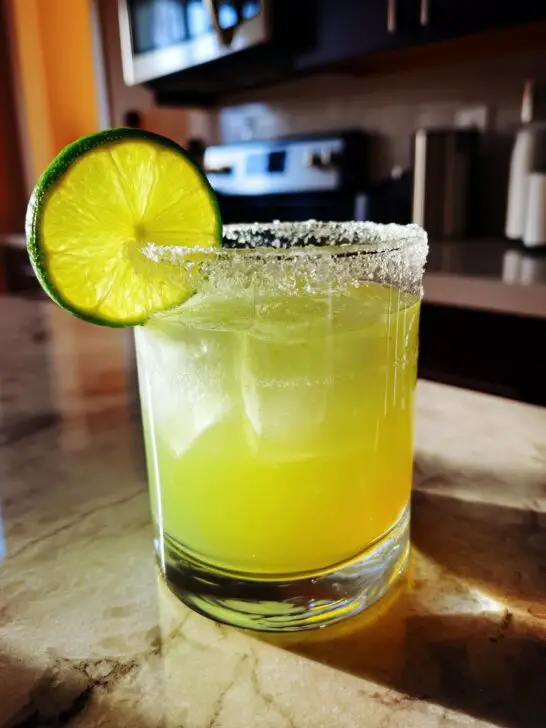 Classic Margarita Cocktail with Fresh Lime and Sea Salt Rim