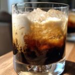 Creamy White Russian Cocktail with Vodka and Coffee Cream