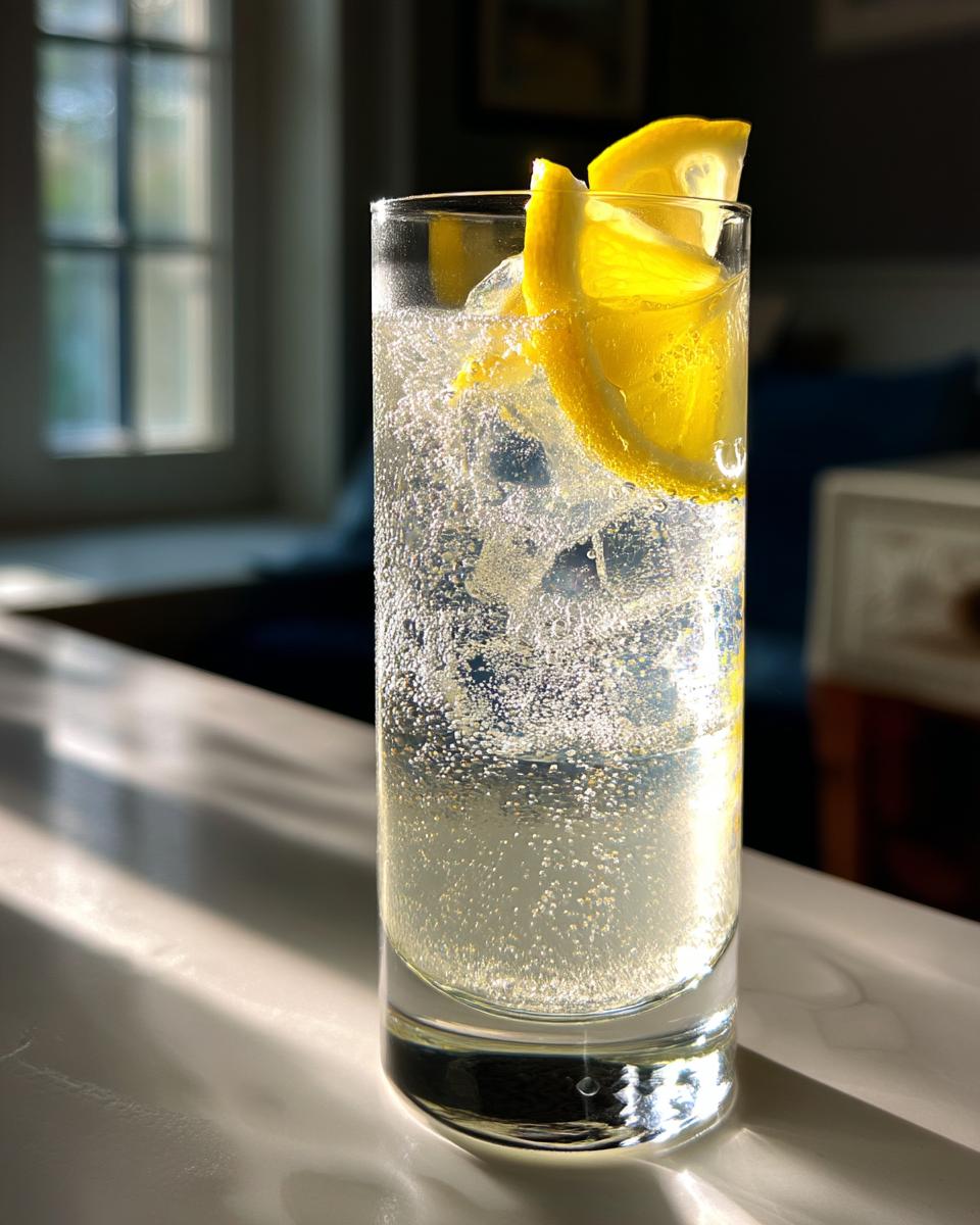 Crisp Tom Collins Cocktail with Gin and Club Soda - detail 1