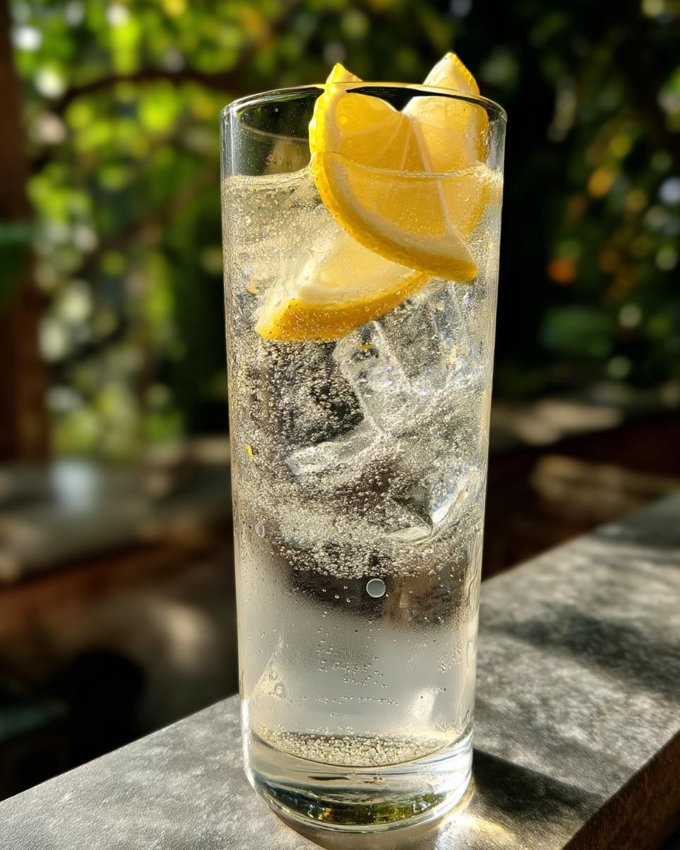 Crisp Tom Collins Cocktail with Gin and Club Soda - detail 2
