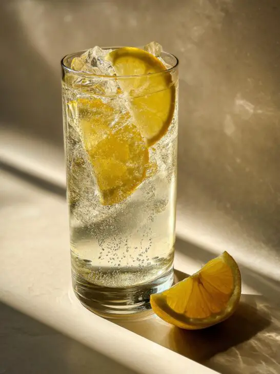 Crisp Tom Collins Cocktail with Gin and Club Soda