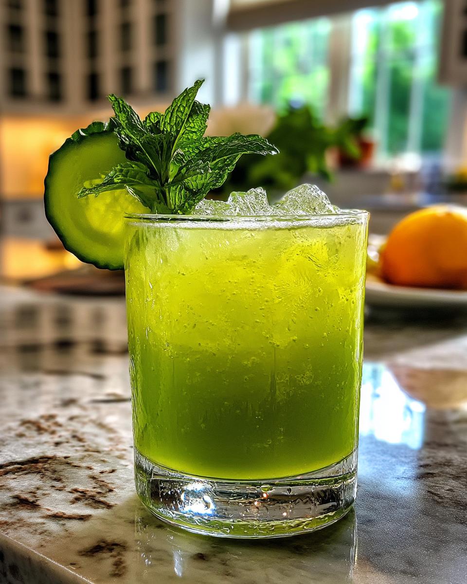 Cucumber Mint Cooler Mocktail – A crisp blend of fresh cucumber juice, mint, and lime with fizzy soda water. - detail 1
