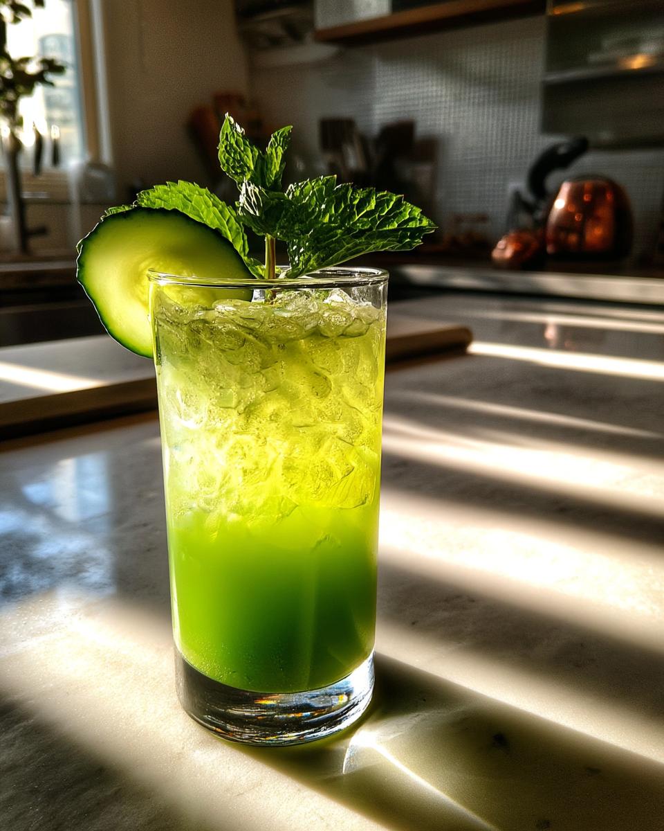 Cucumber Mint Cooler Mocktail – A crisp blend of fresh cucumber juice, mint, and lime with fizzy soda water. - detail 2