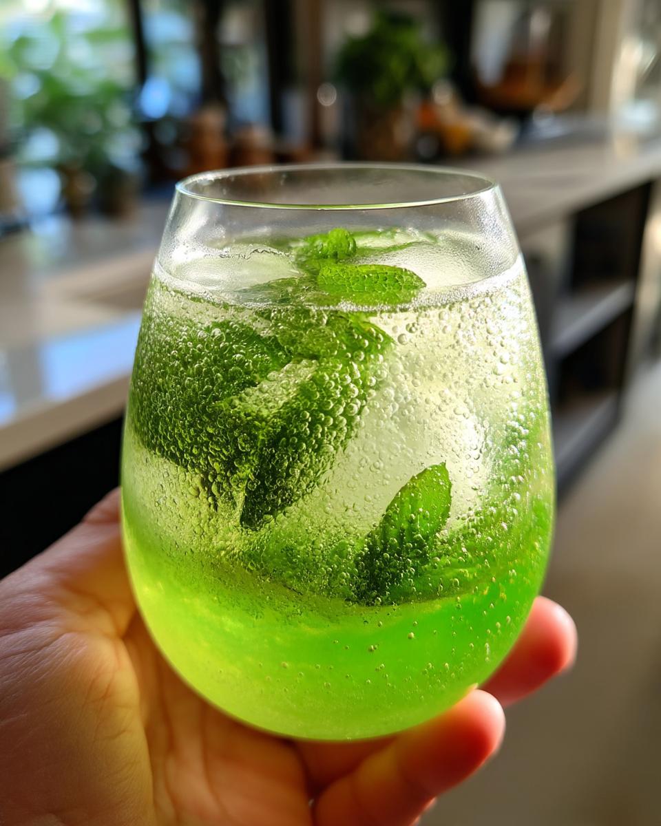 Green Apple Mint Mocktail – Tart green apple juice balanced with fresh mint and soda. - detail 2