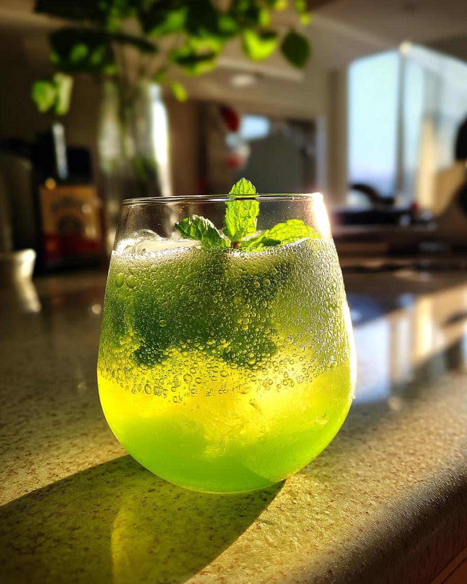 Green Apple Mint Mocktail – Tart green apple juice balanced with fresh mint and soda. - detail 3
