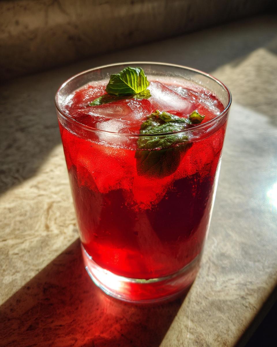 Iced Hibiscus Citrus Punch Mocktail – Floral hibiscus tea blended with citrus juices and fresh herbs. - detail 2