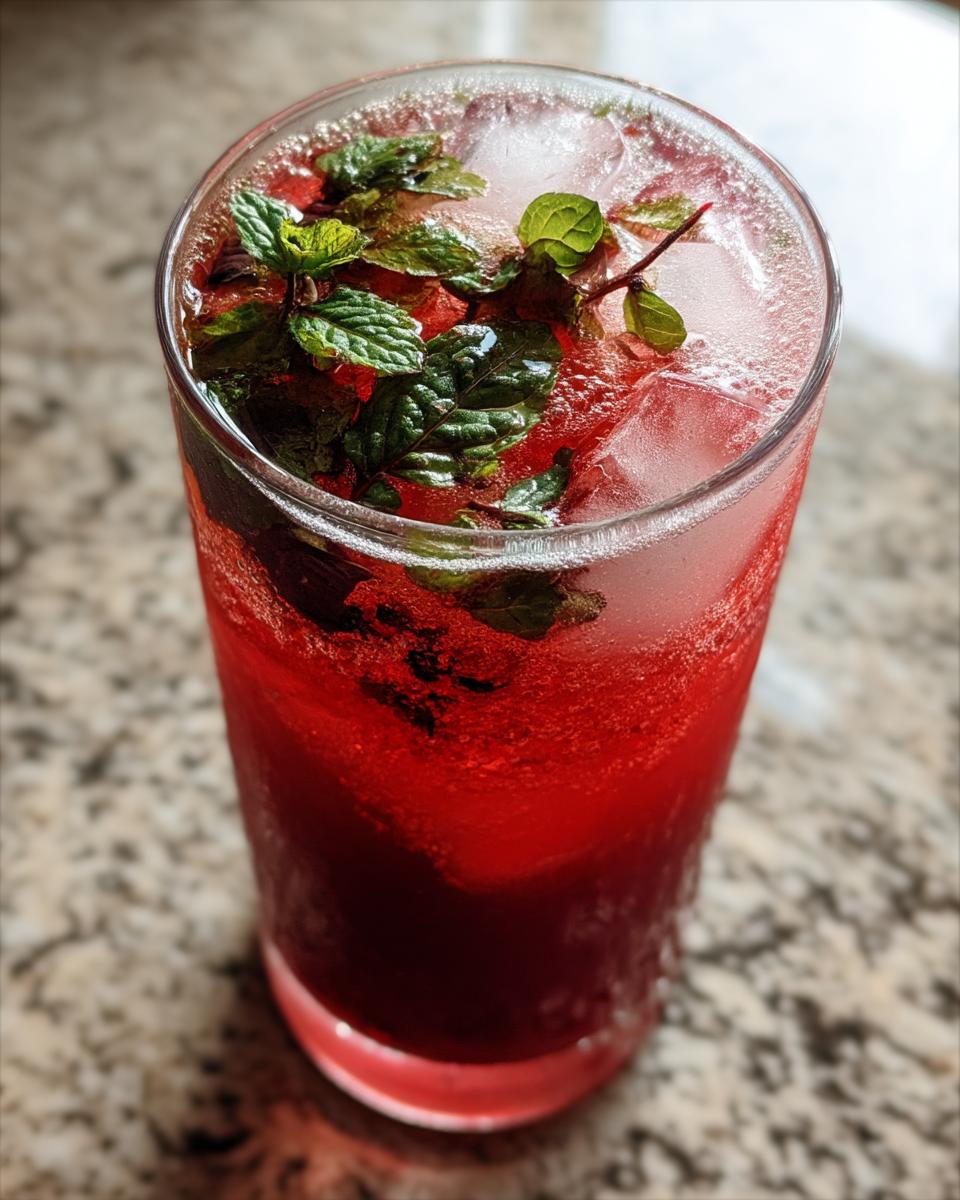 Iced Hibiscus Citrus Punch Mocktail – Floral hibiscus tea blended with citrus juices and fresh herbs. - detail 3