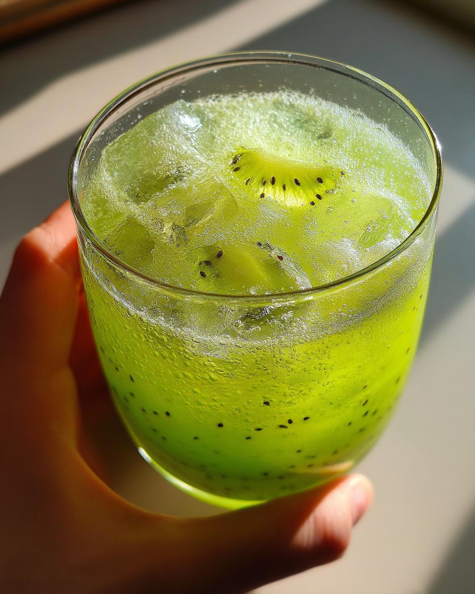 Kiwi Cucumber Sparkle Mocktail – Refreshing kiwi and cucumber juice over ice with lemon soda. - detail 2