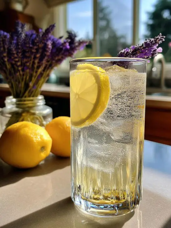 Lavender Lemon Tonic Mocktail – A floral twist on lemonade using lavender syrup and tonic water.