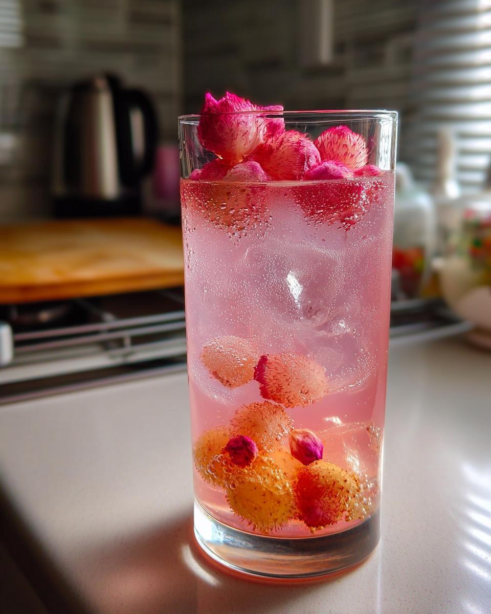 Lychee Rose Blossom Mocktail – Sweet lychee juice and fragrant rose syrup with lime and soda. - detail 4