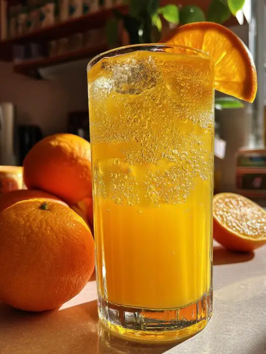 Mango Tango Citrus Mocktail – Mango and orange juices shaken together with lime and a fizzy finish.