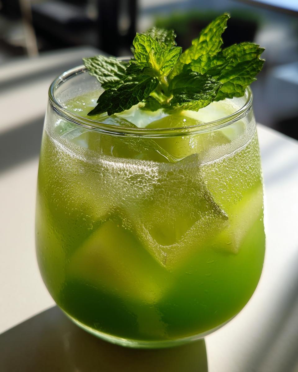 Melon Mint Breeze Mocktail – Honeydew melon blended with mint and finished with sparkling water. - detail 1