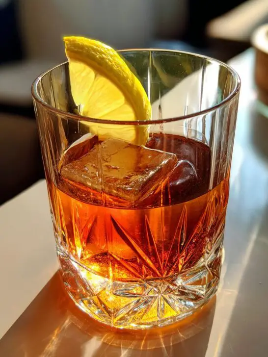 New Orleans Sazerac Cocktail with Absinthe Rinse and Rye