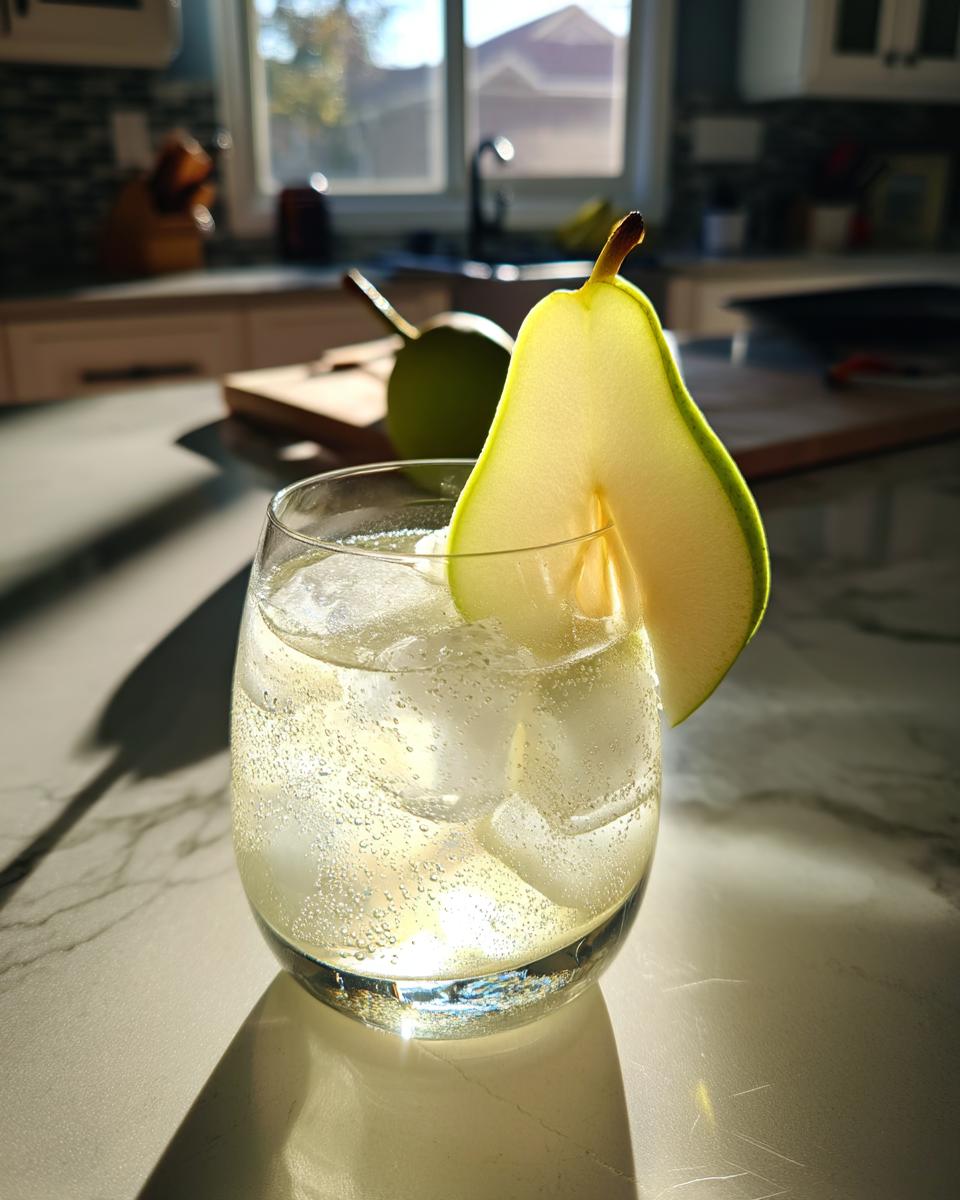 Pear Vanilla Sparkler Mocktail – Juicy pear juice and vanilla syrup with a fizzy soda top. - detail 1