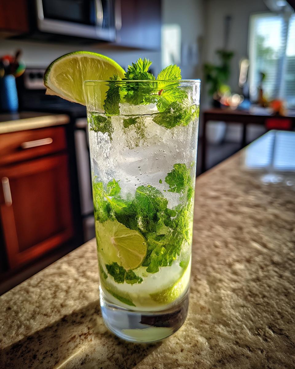 Refreshing Mojito Cocktail with Fresh Mint and Lime Zest - detail 1