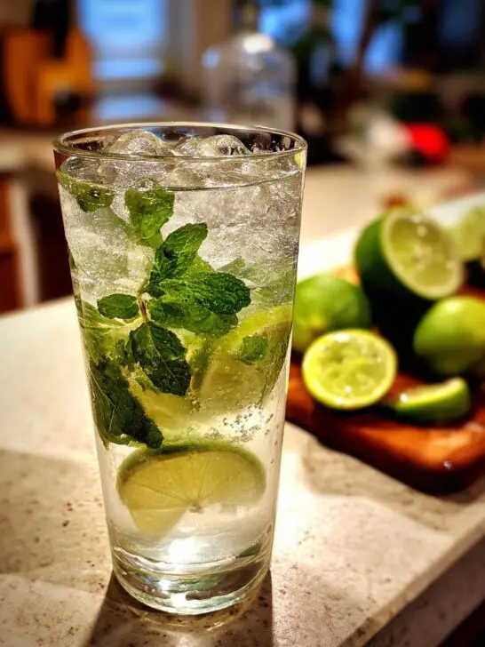 Refreshing Mojito Cocktail with Fresh Mint and Lime Zest