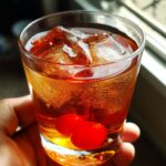 Rich Manhattan Cocktail with Rye Whiskey and Sweet Vermouth