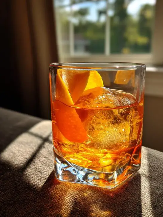 Smoky Old Fashioned Cocktail with Bourbon and Orange Bitters