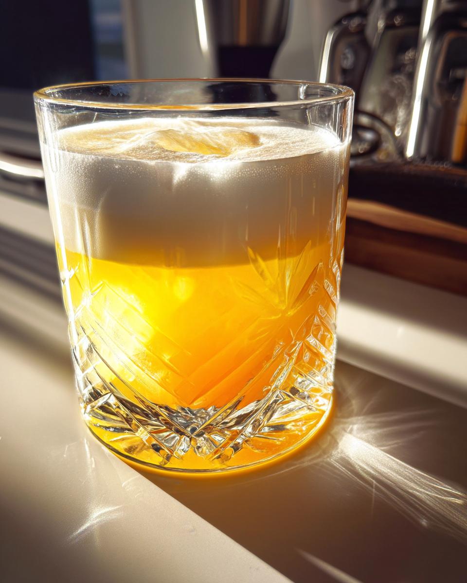 Smooth Whiskey Sour Cocktail with Egg White and Lemon Juice - detail 3