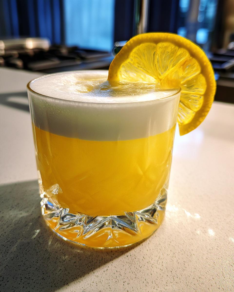 Smooth Whiskey Sour Cocktail with Egg White and Lemon Juice - detail 5
