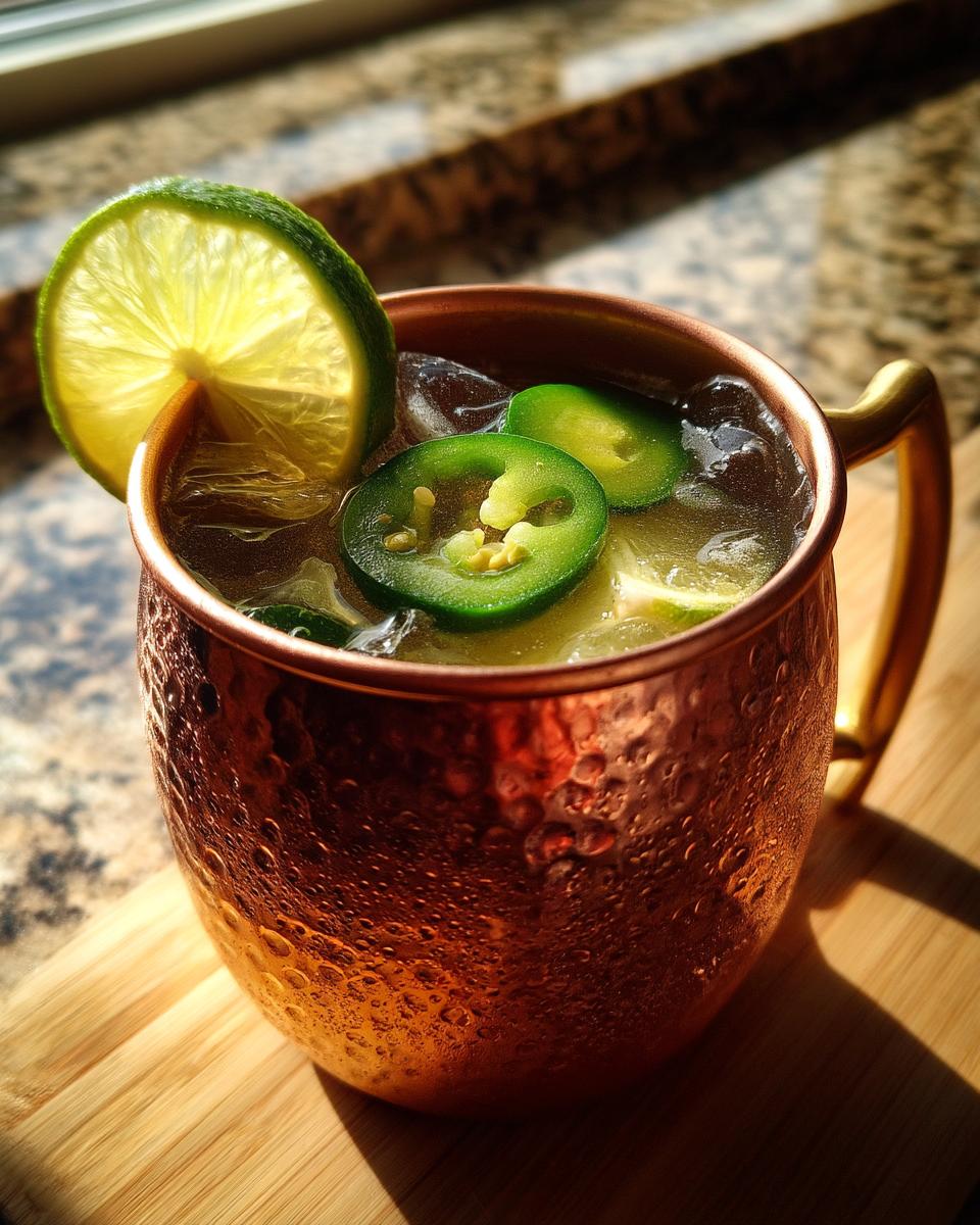 Spicy Moscow Mule Cocktail with Ginger Beer and Fresh Lime - detail 1